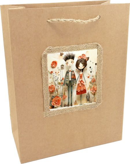 Torebka prezentowa ozdobna z motywem miłosnym - L-1008