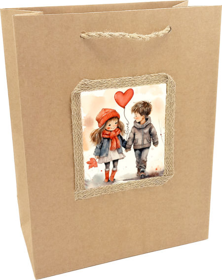 Torebka prezentowa ozdobna z motywem miłosnym - L-1009