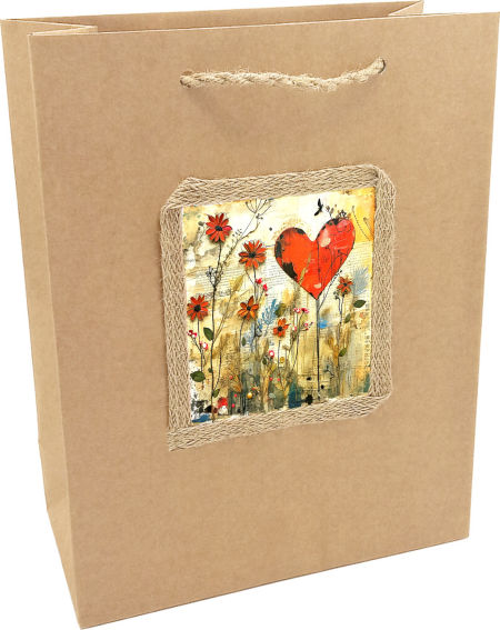 Torebka prezentowa ozdobna z motywem miłosnym - L-1011