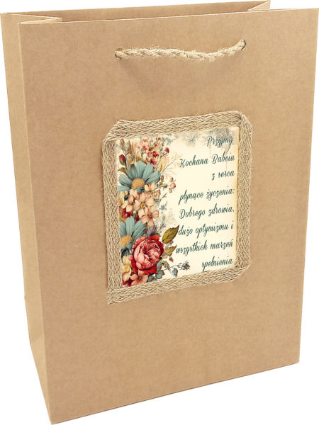 Torebka prezentowa ozdobna - na Dzień Babci - BD-103