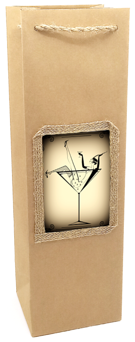 Torebka prezentowa ozdobna na butelkę B-1005