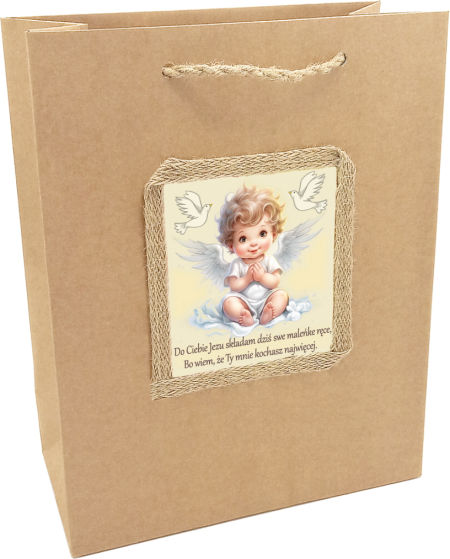 Torebka prezentowa ozdobna - na chrzest-CH-103