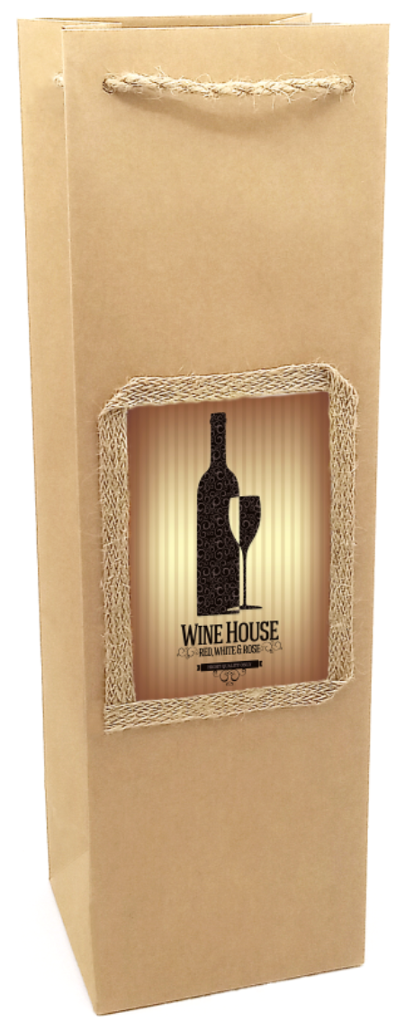 Torebka prezentowa ozdobna na butelkę B-1006