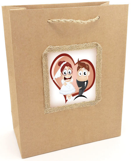 Torebka prezentowa ozdobna - ślubna - S-1002