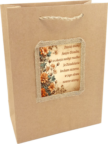 Torebka prezentowa ozdobna - na Dzień Dziadka -  BD-104