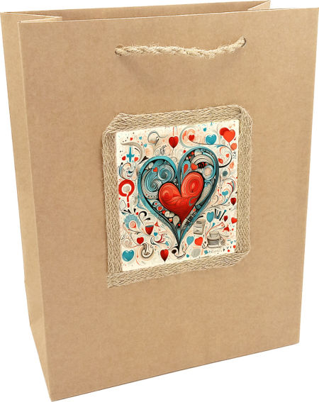 Torebka prezentowa ozdobna z motywem miłosnym - L-1010