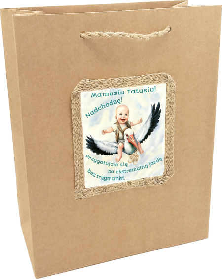 Torebka prezentowa ozdobna - narodziny dziecka - ND-102
