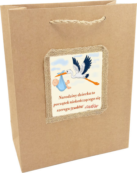 Torebka prezentowa ozdobna - narodziny dziecka - ND-103