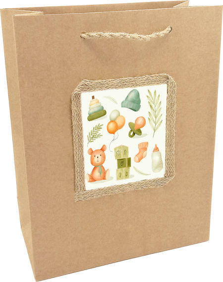 Torebka prezentowa ozdobna - narodziny dziecka - ND-104